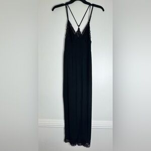 Victoria's Secret Elegant Black Maxi Lounge Romper with Robe